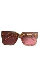 Oversized Square Pink Plastic Frame Pink Tinted Lens Women's Sunglasses