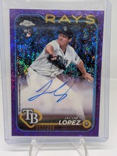 2024 Topps Chrome -Jacob Lopez #RA-JLO Purple Speckle Refractor /299 (AU, RC)