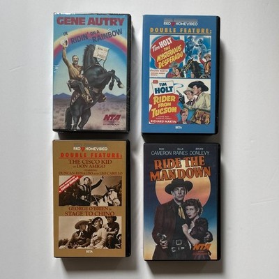 B Western Betamax Lot Gene Autry Tim Holt NTA and RKO Double Features Action NOS