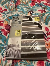 Fabulous NWT Debenhams Brown/Natural Striped King Duvet Cover £29