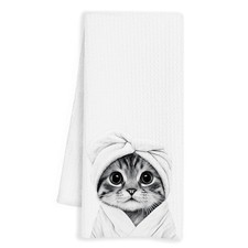 Funny Cat Towels, Adorable Cat Lover Gifts, Bathroom Decor