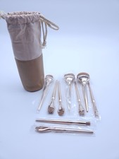 Luxurious 9 pc makup brush set with bag NEW