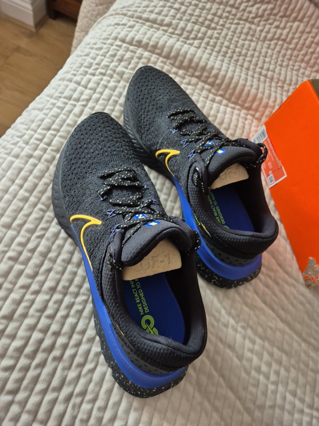 Nike React Infinity Run Fk 3 Men's Trainer Black/Citron Pulse Hyper Royal UK 11 image 6