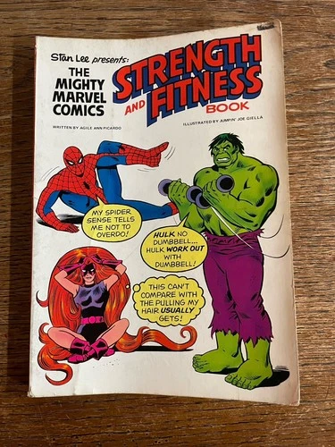 VTG 1976 Mighty Marvel Strength and Fitness Book Stan Lee - Hulk Cover - READ