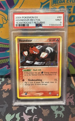 PSA 9 Houndour And Slowpoke EX Team Rocket Returns 60/109 Reverse Holo 72/115