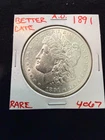 1891 Morgan Silver Dollar $1 90% Silver Strong AU Better Collector Coin