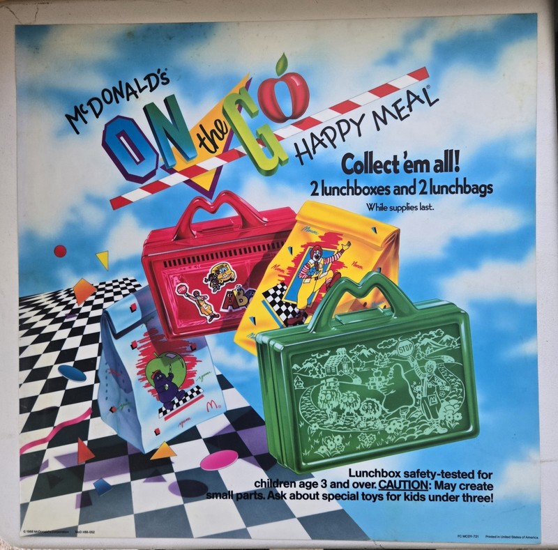 1988 McDonald's "Happy Meal Box" Translite sign 21.75" Advertising Display 
