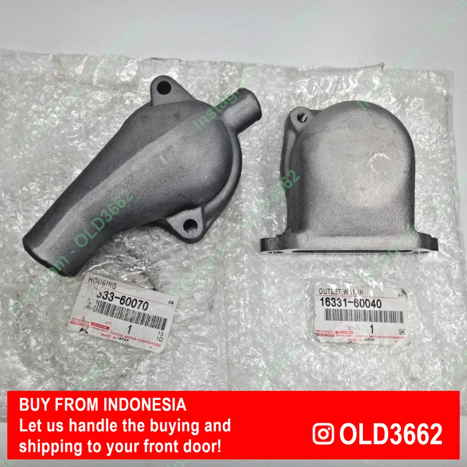 JUEGO DE CARCASA DE TERMOSTATO PARA TOYOTA LAND CRUISER FJ40 FJ43 FJ45 FJ55 1968-1979 Foto 2 de 4