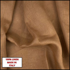 100 italian flax linen fabric by the yard sewing clothing for embroidery brown