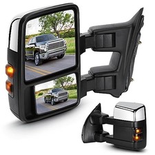 Towing Mirrors Chrome for Ford F-250 F-350 Super Duty 1999-2007 Power Heated