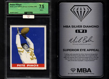 1948 Leaf #16 PETE PIHOS yellow jersey no. ROOKIE EAGLES MBA 7.5 NM+ & Centered