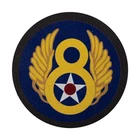 USAAF 8th Air Force Mighty Eight Leather Patch - WW2 Repro Uniform Coat Badge