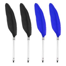 4 Pcs Feather Ballpoint Pen Vintage Quill Ballpoint Pen, Black Blue