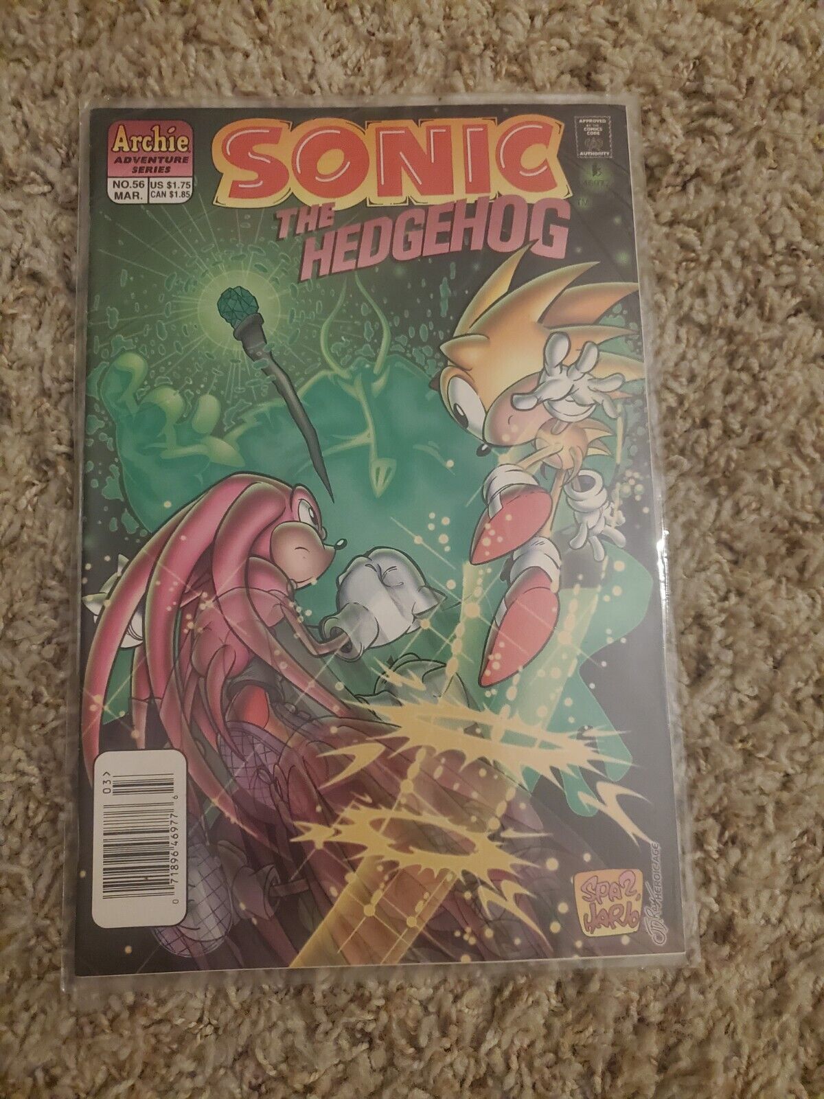 SONIC The HEDGEHOG Comic Book #56 March 1998 SUPER SONIC HYPER KNUCKLES Bag GD+