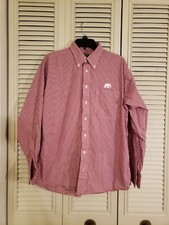 Gitman Bros Master Makers Shirt L Red White Gingham Check USA Made Elephant Vtg.