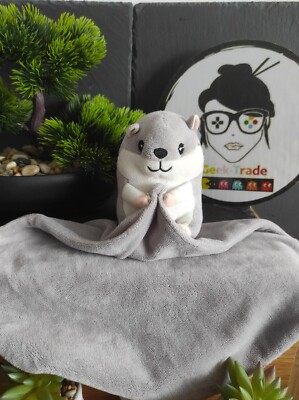 Zeeman Hamster Rodent Mouse Blanket White Grey Plush Handkerchief #geektradedoudo