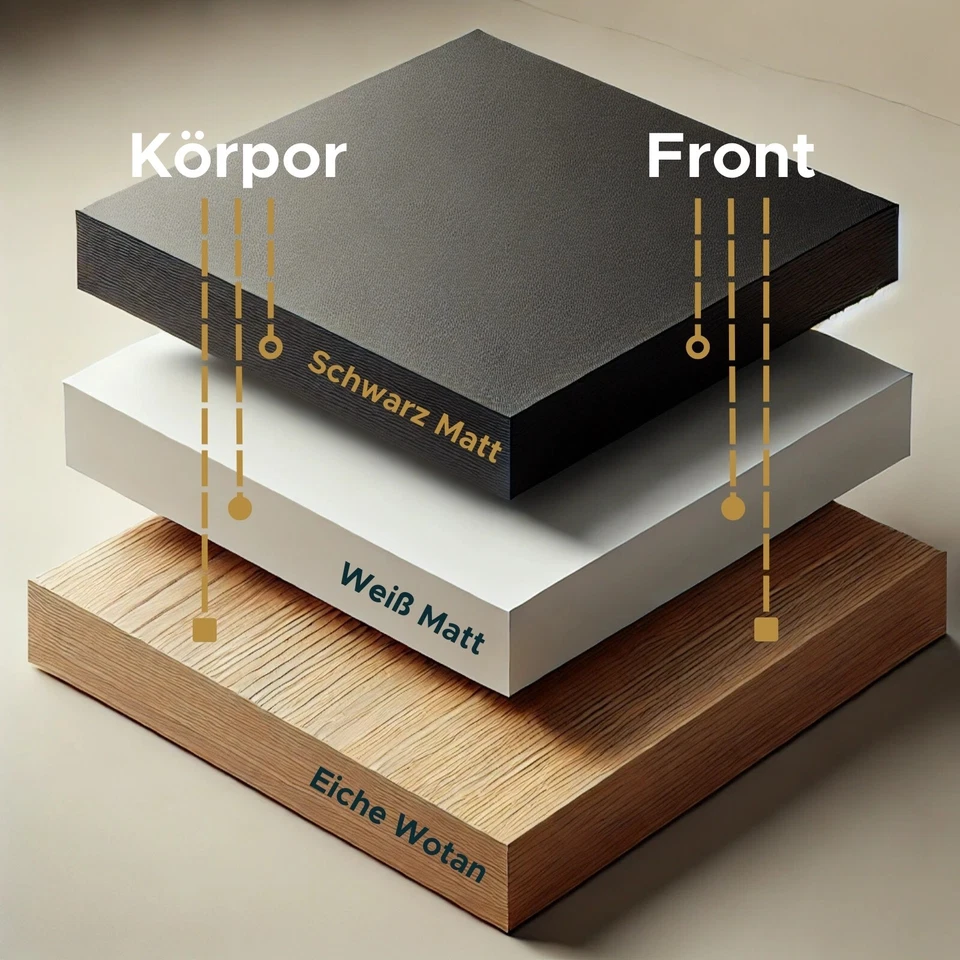 NEU komodee Hängevitrine Tivoli Horizontal, Schwarz Weiß Eiche Wotan LED Option - Bild 2 von 3