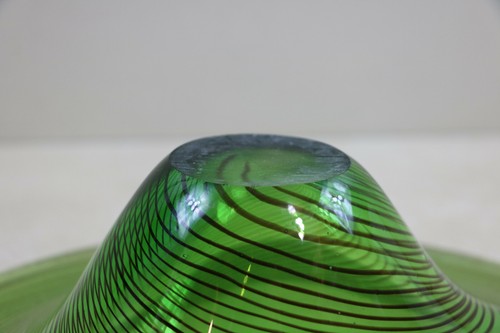 Vintage Murano Mid Century Art Glass Leaf Dish / Bowl Green & Brown Accents - Picture 10 of 12