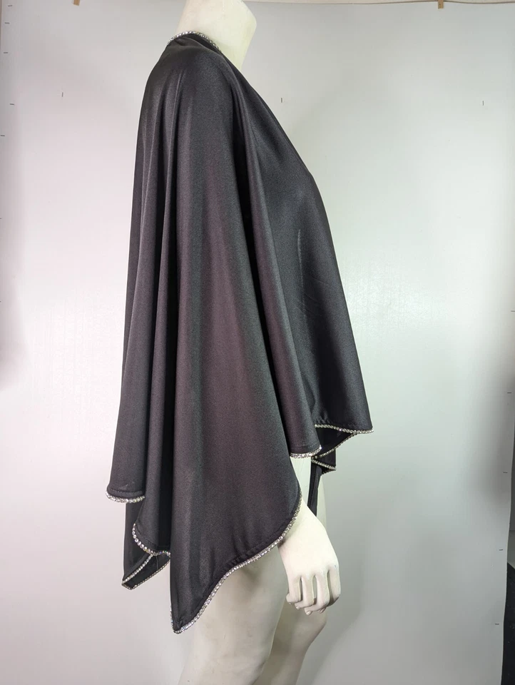 Chal Beaujon Paris Vintage Vidrio Negro Estrás Envoltura Vintage Años 80 Formal Foto 3 de 4