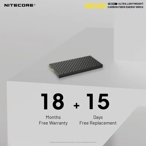 Carbon Fiber Nitecore NB10000 GEN2 Ultra Lightweight Mobile Charger USB/USB-C PD - Picture 3 of 7