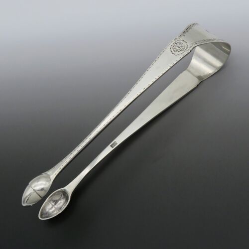 Beautiful American Colonial Era Late 1700s Coin Silver Sugar Tongs Engraved