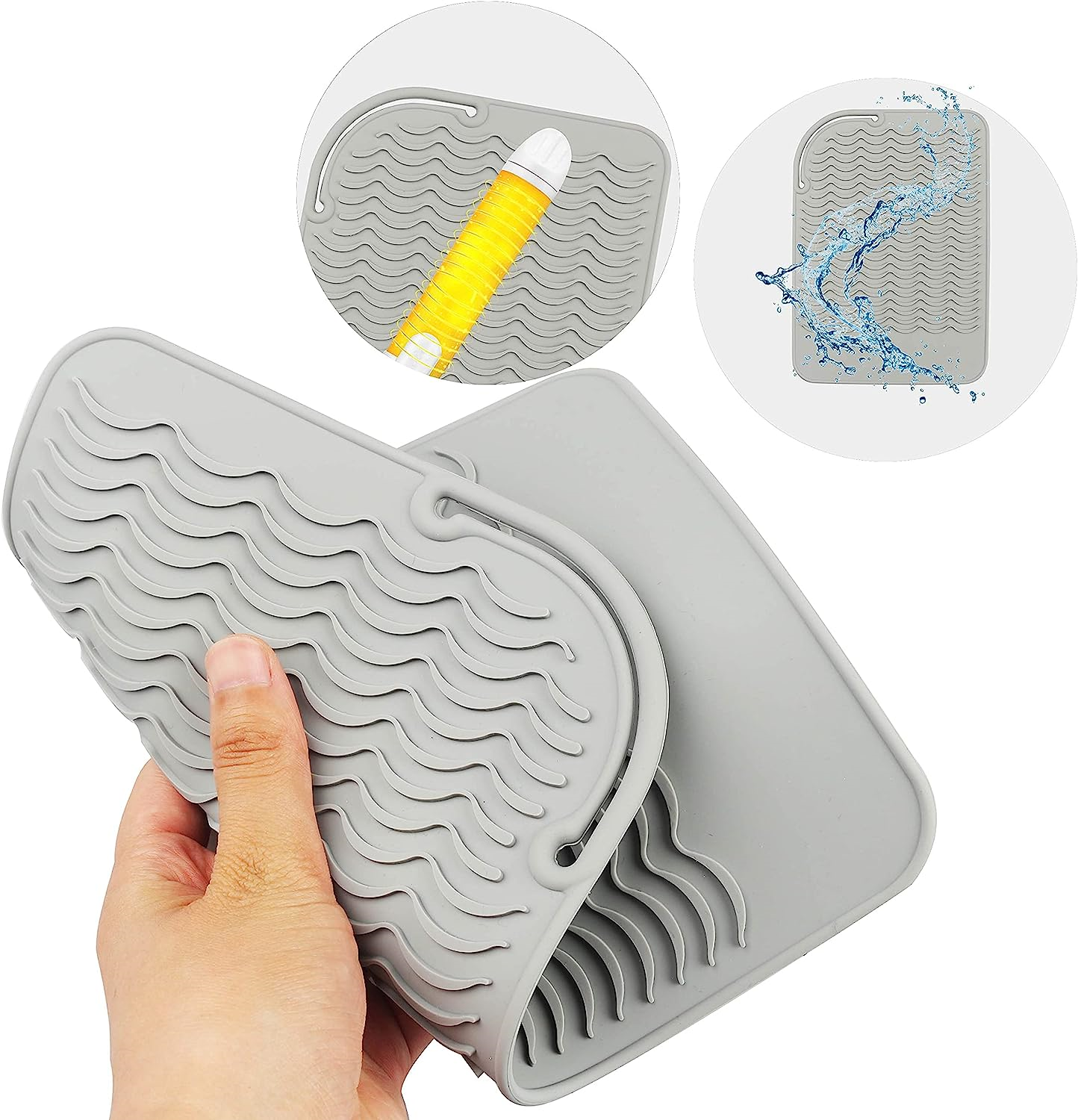 Heat Resistant Mat for Hair Straighteners, Silicone Curling Wands Mat