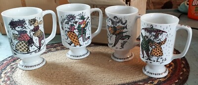 4 Vintage Colorful MUG Mid-Century Modern 60-70's Royal Crown Arnart