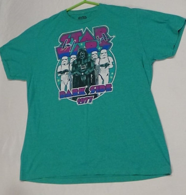 Star Wars Shirt Large Green Darth Vader Storm Troopers Dark Side 1977 Sith Lord