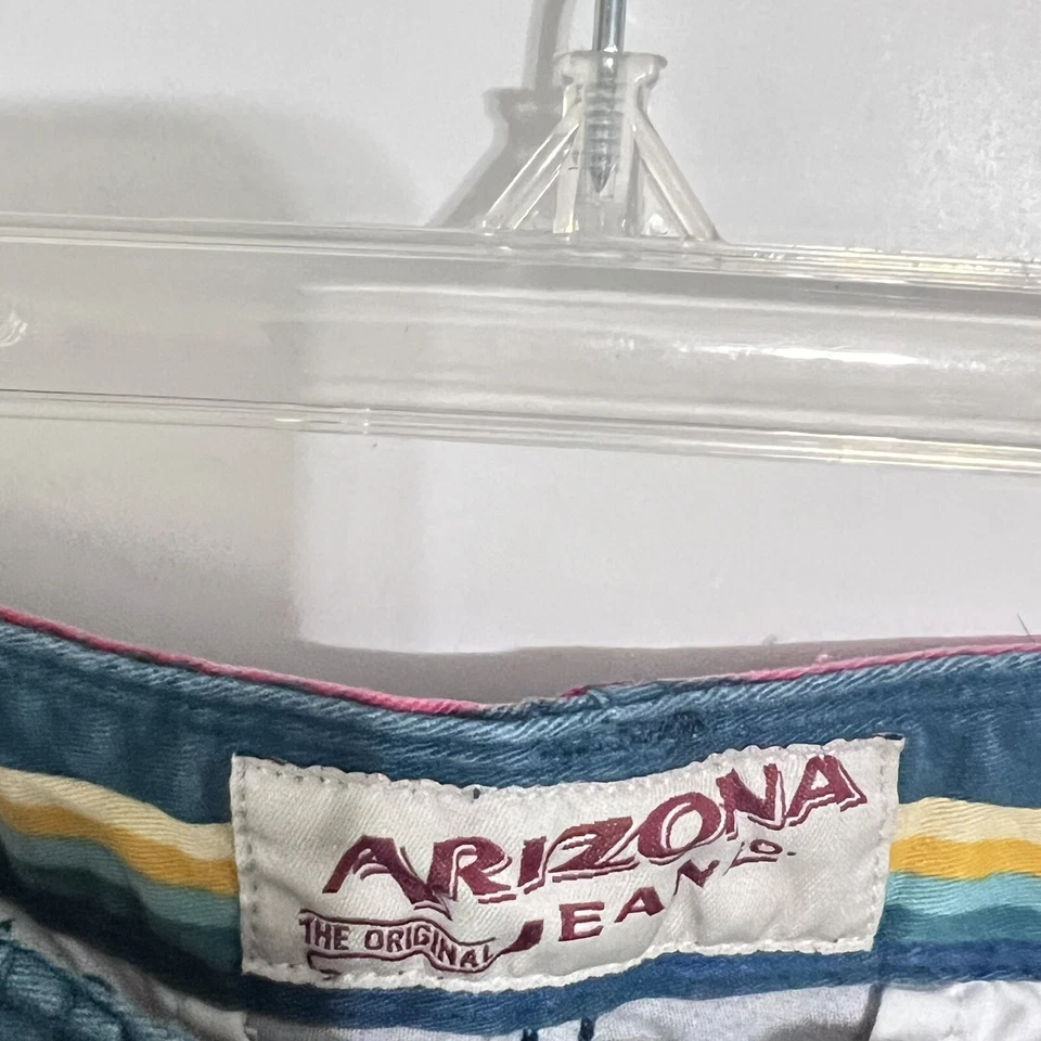 Pantalones Cortos Arizona Jeans Para Hombres Arco Iris Rayas Sarga Talla 28 Cintura Exterior Cremallera Foto 2 de 4