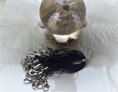 50-100 Mobile Band Dkl. Blue Mobile Strap With Carabiner Mobile Pendant Bulk