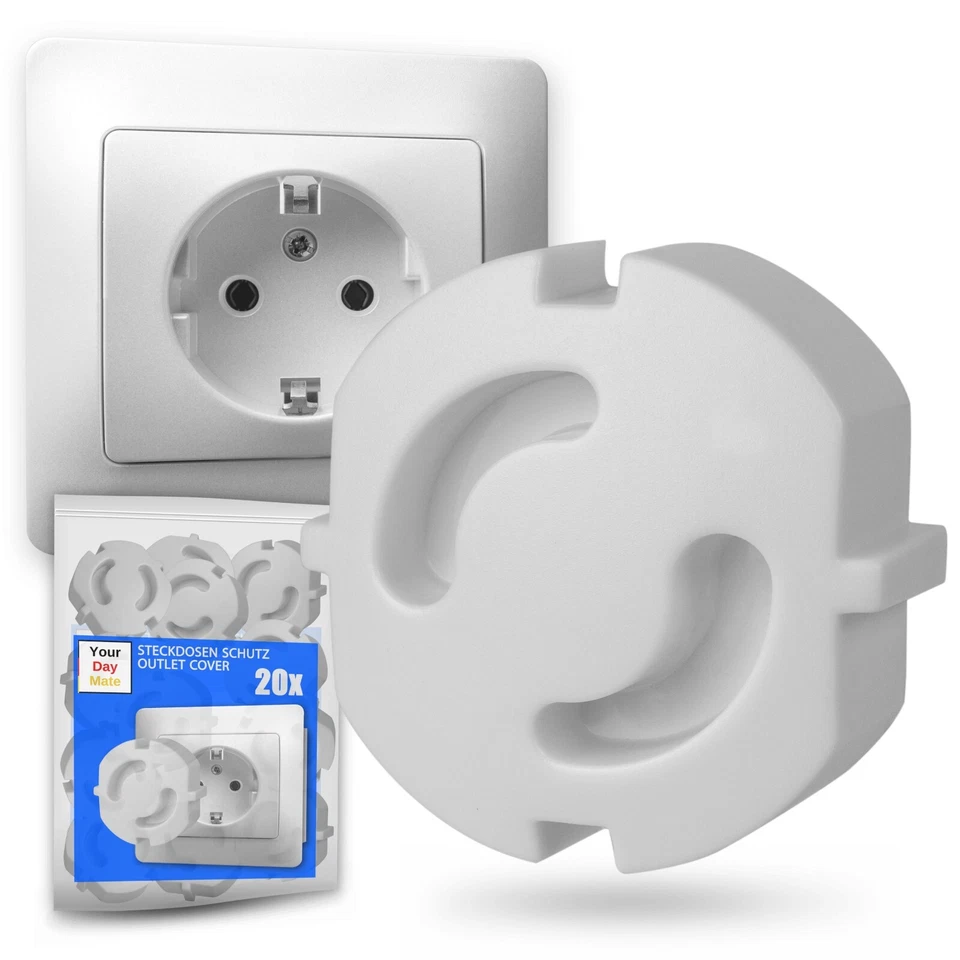 YOUR DAY MATE Steckdosen Kindersicherung 20 Stück Babysicherung Steckdose Steckdosensicherung
