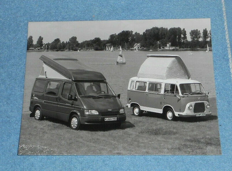 1993 Press Photo Ford Nugget Campervan u0026 1953 FK 1000 Taunus Transit Mobile  Home | eBay