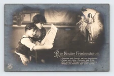 Girls NewspaperChildren's Dream of Peace Der Kinder Friedenstraum German RPPC 