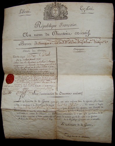 CHASSEURS BASQUES - BREVET DE CHIRURGIEN & CONGÉ - DIRECTOIRE 1798 - Picture 3 of 12