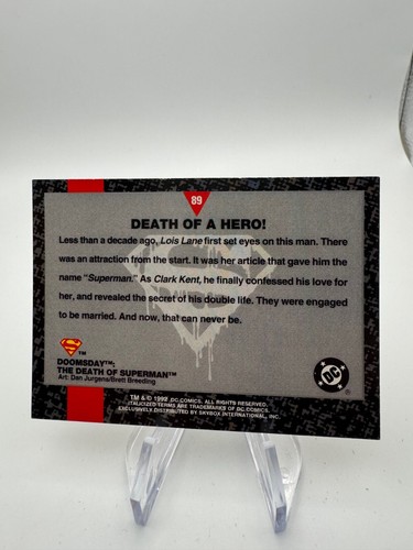 The Death of Superman Doomsday Trading Card YOU PICK DC Comic 1992 Fleer Skybox - Picture 202 of 206