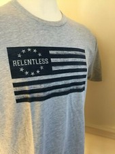NWT Ariat Boot Men Short Sleeve S/S Tee T Shirt Relentless Blue Flag American