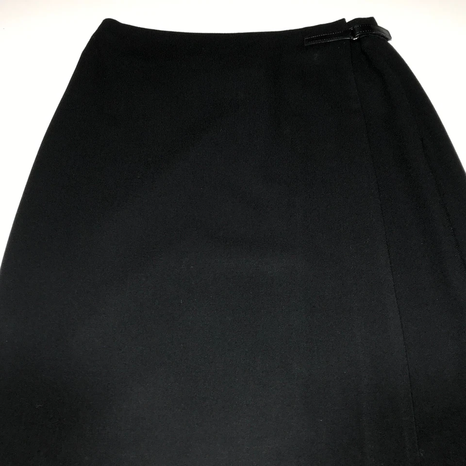 Falda Josephine Chaus para mujer talla 8 negra larga envolvente gancho y lazo forrada abertura frontal Foto 3 de 4