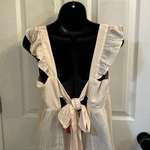 NWT Ingrid & Isabel Maternity Flutter Tank Top Tie Back White Peach Size Medium - Picture 11 of 21