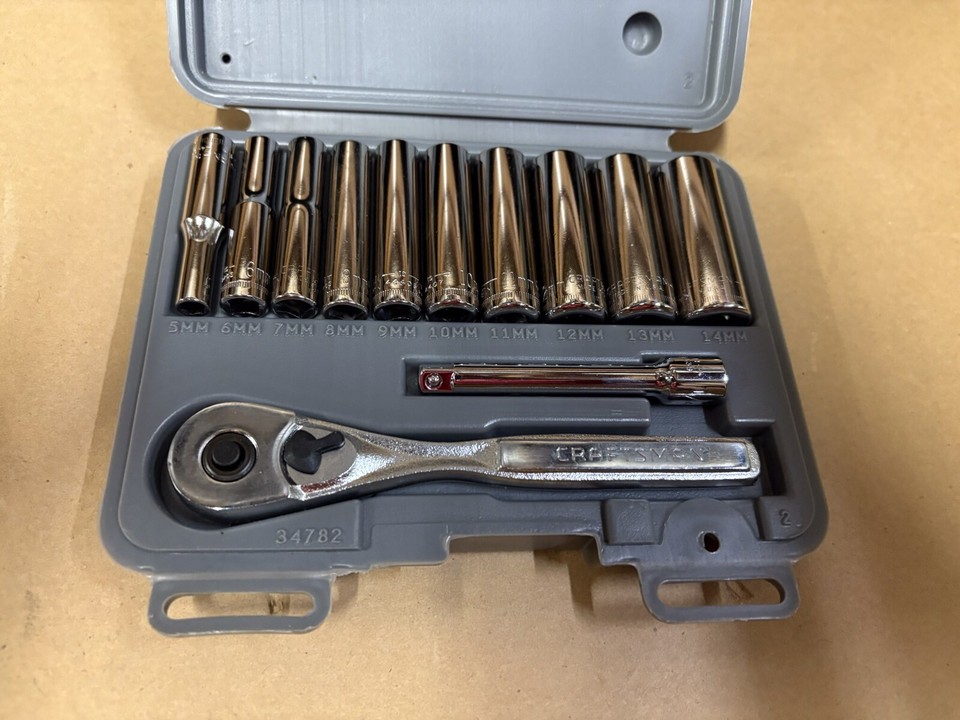 Vintage 12Pc 1 4 Drive Craftsman Deep Socket Set Metric 5 To14 Mm Vintage 12pc 1 4 drive craftsman deep socket set metric 5 to14 mm