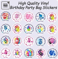 Birthday Stickers For Sweet Cones Party Bags Personalised - 1st2nd3rd4th - 18th