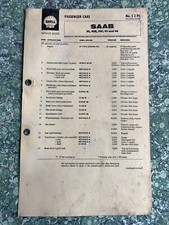 Shell Service Guide Lubrication Chart SAAB 93 93B 93F 95 96  2433G