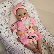 Lifelike Chubby 18" Reborn Baby Dolls Full Body Washable Handmade Real Life Girl