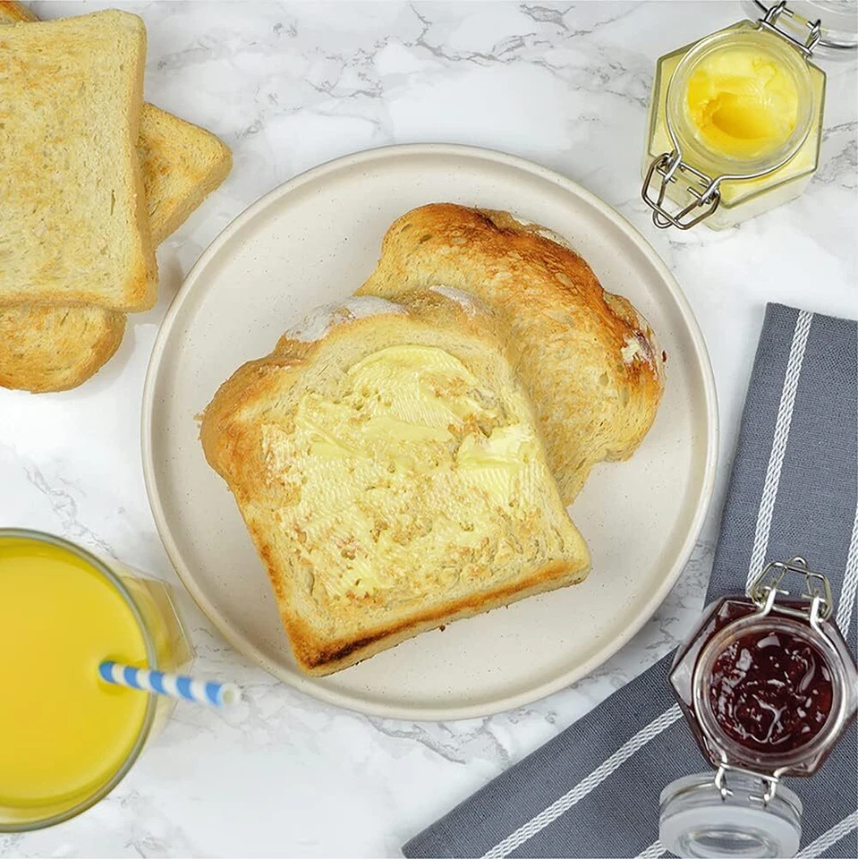 Cream 4 Slice Toaster Wide Slot 7 Browning Settings Defrost Reheat High Lift - Image 4 of 4