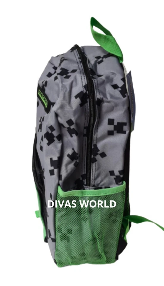 Minecraft Creeper Rucksack Tasche Kinderrucksack Reise Schule Schultertaschen Primark - Bild 4 von 4