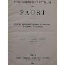 Bellaigue C Study Artistic And Literary On Faust 1883