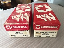 [2] Vintage Converse BOX ONLY White Canvas Shoes All Star Basketball USA seePICS
