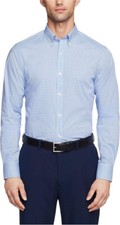 Tommy Hilfiger Men's Stretch long Sleeve Dress Shirt, Th Jab Blue, 18 34-35