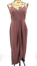 Lulus Dress Women Medium M Reinette Mauve Purple High Low Hem Flowing Midi