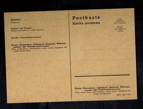 1941 Germany GG Zakopane Postcard cover Poland Unmailed