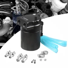 New Aluminum Baffled Oil Catch Can Tank Reservoir Breather With Fittings J6I4